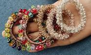 Gravata de cabelo DORIS & JACKY Crystal Elastic Bead Ponytail Holder x5
