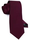 Gravata de casamento GUSLESON Maroon Silk 8cm clássica para homens