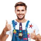 Gravata Festa Junina + Remendo Retalho Cola e Descola 5 unidades Kit Temático