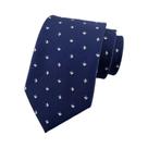 Gravata Masculina De Luxo Com Listras E Poás Azul Marinho 8CM Em Jacquard Para Negócios, Casamentos Gravata Masculina De Luxo Com Listras E Poás Azul Marinho 8CM Em Jacquard Para Negócios, Casamentos