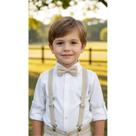 Gravata & Suspensório Infantil Bege: Look Social Elegante