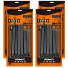 Gravatas com zíper Eletoo 30 cm pretas pesadas (pacote com 400) 227 kg