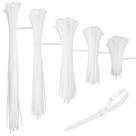 Gravatas com zíper QPIXVB, tamanhos variados, 500 unidades, nylon branco 6/6