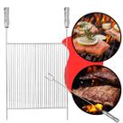 Grelha Aramada Plana Inox 40x50cm para Churrasco Peixe Parrilla Grill Costela Carne Cabo Madeira Revestido Churrasqueira Alvenaria Pré Moldada Grelha Aramada Plana Inox 40x50cm para Churrasco Peixe Parrilla Grill Costela Carne Cabo Madeira Revestido Churrasqueira Alvenaria Pré Moldada