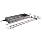 Grelha Cesto + 2 Espetos Inox 50cm, Legumes, Coração, 58cm