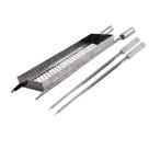Grelha Cesto + 2 Espetos Inox 60cm, Legumes, Coração, 68cm