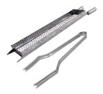 Grelha cesto Grande Churrasco Inox C/Pegador de carne
