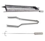 Grelha cesto Medio churrasco inox C/Espalhador e pegador Grelha cesto Medio churrasco inox C/Espalhador e pegador