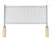 Grelha Churrasco 50x25 Cm Ferro Zincado Com Cabo Madeira- Tela Moeda