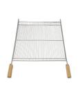 Grelha Churrasco Aramada 50x40cm Cabo de Madeira Resistente Assar Peixe Carne Frango Linguiça