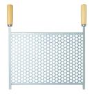 Grelha Churrasco Grande Tela Moeda 50x40cm Alças De Madeira- Reforçada