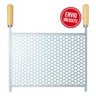 Grelha Churrasco Grande Tela Moeda 50x60cm Alças De Madeira-Reforçada