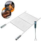 Grelha Churrasco Plana Aramada Inox 304 Parrilla Carne Frango Linguiça Cabo Revestido
