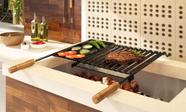 Grelha Churrasqueira esmaltada Parrilla Com Chapa Auxiliar Grelha Churrasqueira esmaltada Parrilla Com Chapa Auxiliar