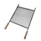 Grelha Churrasqueira Inox Moeda Cabo Madeira 40cm X 40cm - Pantheon Inox