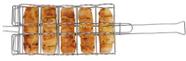 Grelha Churrasqueira para Pão de Alho e Milho 60x17x6,5cm