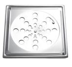 Grelha Cristal com Caixilho 10x10cm Cromado - Baepina