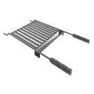 Grelha De Aço Inox Com Coletor De Gordura Fixo Profissional 38x42cm Canaletas Em V Cabo Antiaquecimento Para Churrasco Carnes Legumes Churrasqueira