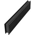 Grelha de ventilação de porta HVAC OV 45 cm x 9,2 cm preta frente e verso