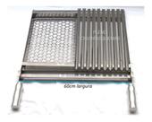 Grelha Em Inox Dupla Argentina E Moeda Churrasco 60cm Larg