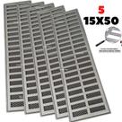 Grelha Linear 15x250 Com Suporte Aluminio E Tela Anti Insetos em módulos ( 5 peças 50cm)