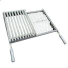 Grelha Mista Moeda Parrilla 60x43 Peixe Frango Aço Inox Resistente