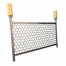 Grelha Moeda Aço Inox Para Churrasqueira 40x30 Cabo Madeira - SF253