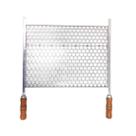 Grelha Moeda Inox 60x36 Para Churrasco Cabo Madeira E Ponta