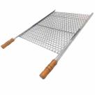 Grelha Moeda Inox Para Churrasco 6072 Cabo Madeira E Ponta