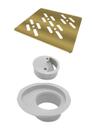 Grelha Para Caixa Sifonada Elleve Quadrada 100mm Gold Linear