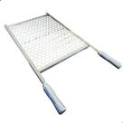 Grelha Para Churrasco Em Aço Inox 35x48cm Tela Moeda Cabo Alumínio