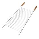 Grelha Para Churrasco Simples N2 Mor Aço Cromado 71cm X 30cm Cabo Madeira Grelha Para Churrasco Simples N2 Mor Aço Cromado 71cm X 30cm Cabo Madeira