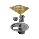 Grelha Para Ralo Linear Elleve Quadrada 4027 15X15 Gold