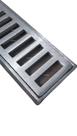 Grelha Pluvial 10x100 com Suporte ( 2 peças de 50cm) - Aluminio Fundido Escovado - Ficone Reis