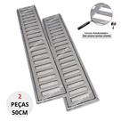 Grelha Pluvial 10x100 com Suporte e Tela Anti Insetos (2 módulos 50cm) - Ralo Alumínio - Ficone Decor