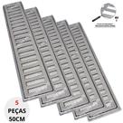 Grelha Pluvial 10x250 com Suporte e Tela Anti Insetos (5 módulos 50cm) - Ralo Alumínio - Ficone Decor