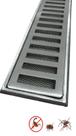 Grelha Pluvial 10x50 com Suporte e Tela Anti Insetos - Aluminio Fundido Escovado - Ficone Reis