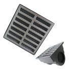 Grelha Pluvial 20x20 Aluminio Coletor S. Lateral 75mm Tela