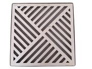 Grelha Pluvial 28x28 Diagonal com Caixa Coletora Saída Baixa Tubo 100 e Tela Anti Insetos - Aluminio - Ficone Reis