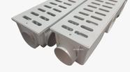 Grelha Pluvial mod. 15x100 Plástico Branco (2 peças 15x50) c/ Caixa Coletora Modular Branca Multi Saídas - Ficone Reis