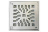 Grelha Quadrada em Alumínio Martelada com Tela Elegance 20x20cm Cinza