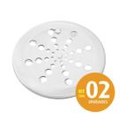 Grelha Redonda Abre E Fecha Inox p/ Banheiro 15cm Kit 02 un