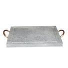 Grelha Retangular Pedra Sabão com Alça de Cobre 20x30 Cm