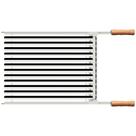 Grelha Tramontina Churrasco em Aço Inox com Cabo de Madeira Natural 50x41 cm