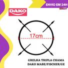 Grelha Tripla Chama Central Cooktop Fogão Fischer Dako Mabe 4/5bc