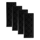 Grelhas de decoração Floor Register AGH412-BLK Gothic 4x12", pacote com 4