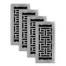 Grelhas de decoração Floor Register AJH410-NKL Oriental 4x10", pacote com 4