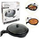 Grill Elétrico Com Termostato Antiaderente Preto 127V Grill Elétrico Com Termostato Antiaderente Preto 127V