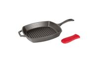 Grill Pan Lodge L8SGP3ASHH41B em ferro fundido 26 cm com suporte de alça Grill Pan Lodge L8SGP3ASHH41B em ferro fundido 26 cm com suporte de alça