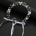 Grinalda de Flores e Pérolas Boêmia para Cabelo - Tiara para Casamento e Festas